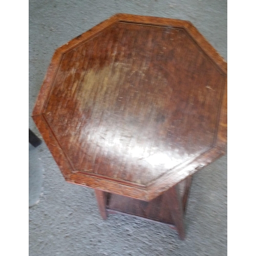 744 - A Hexagonal Topped Jardinere with Lower Shelf. 82cm H x 34cm W x 34cm D.