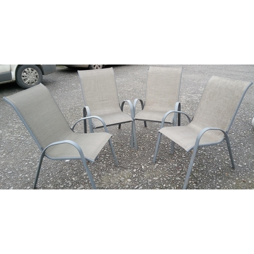 168 - 4 x Metal Framed Garden Chairs, some rust as pictured.