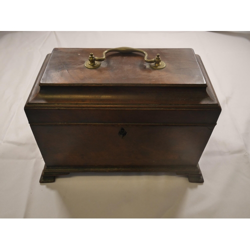 66 - THREE 19TH CENTURY TEA CADDIES, one tapered boat form example and two smaller rectangular form caddi... 