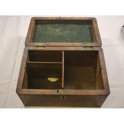 67 - A 19TH CENTURY DOME TOP WALNUT STATIONERY BOX, the hinged lid inset with circular panel depicting ch... 