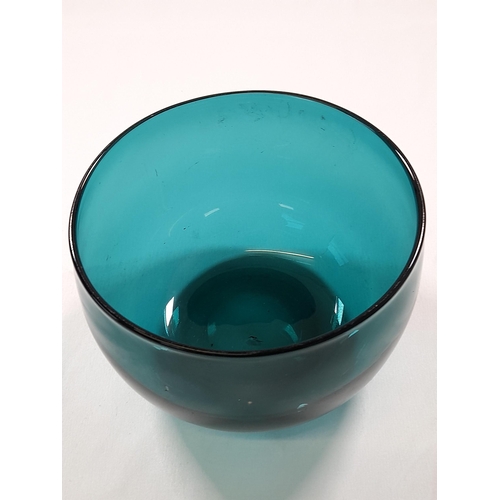 71 - A LARGE GROUP OF VINTAGE GLASS BOWLS, including emerald glass, amethyst glass and blue glass example... 