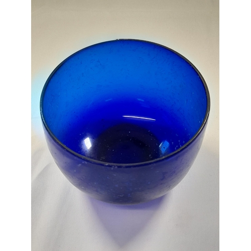 71 - A LARGE GROUP OF VINTAGE GLASS BOWLS, including emerald glass, amethyst glass and blue glass example... 