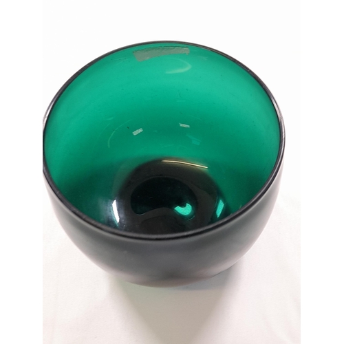 71 - A LARGE GROUP OF VINTAGE GLASS BOWLS, including emerald glass, amethyst glass and blue glass example... 