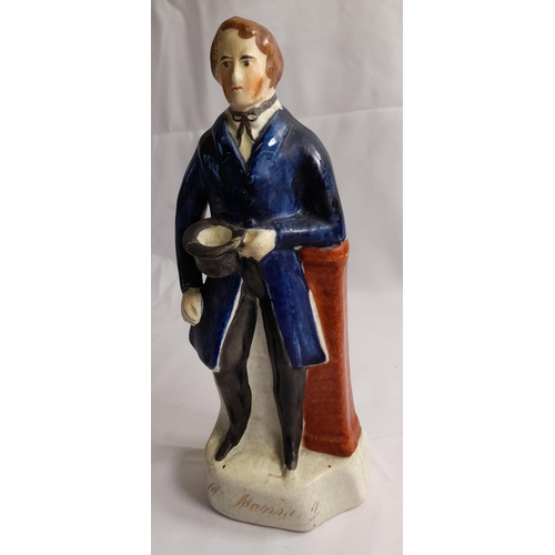 83 - A 19TH CENTURY STAFFORDSHIRE FIGURE OF FREDERICK GEORGE MANNING, a notorious 19th century murderer, ... 