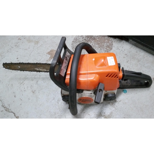 187 - Seen Running. A Stihl MS170 Chainsaw. No guard.