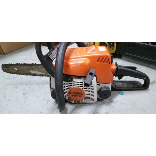 187 - Seen Running. A Stihl MS170 Chainsaw. No guard.