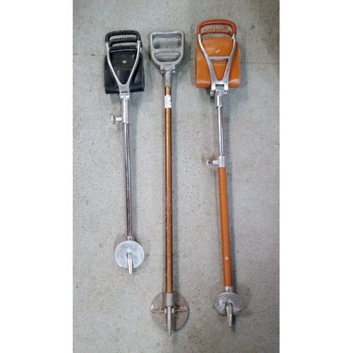 398 - 3 Vintage Shooting Sticks, 2 with Adjustable Height.