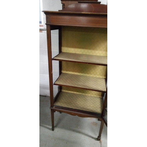 747 - An Antique Mahogany Display Cabinet with Inlaid Detailing. All Glass Intact. 150cm H x 67cmm W x 35c... 