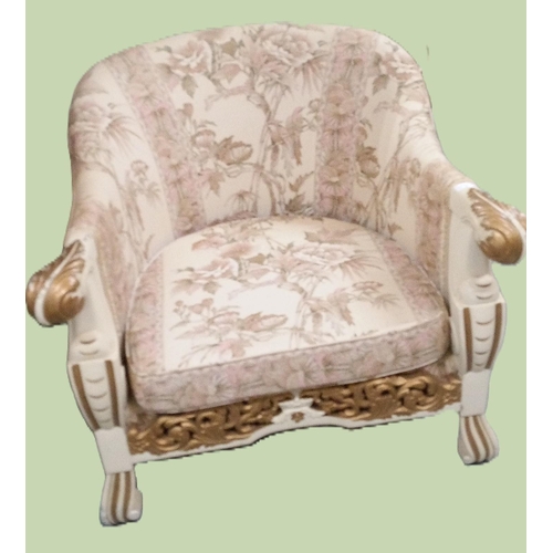 754 - A Vintage Louis XV Style Armchair with Carved Front.