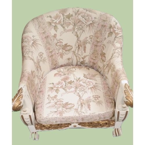 754 - A Vintage Louis XV Style Armchair with Carved Front.