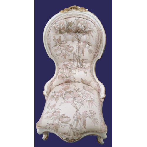 755 - A Vintage Louis XV Spoon Back Chair on Castors.