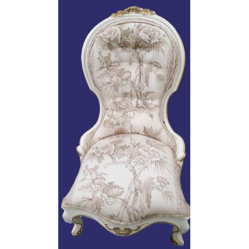 755 - A Vintage Louis XV Spoon Back Chair on Castors.