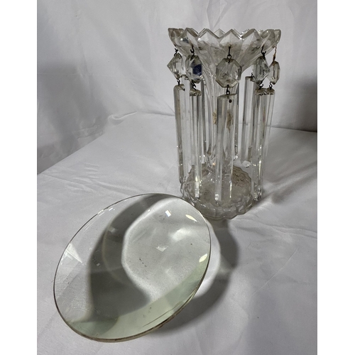 125 - A LARGE QUANTITY OF 19TH / 20TH CENTURY GLASS WARES, the lot including a glass lustre,  various deca... 