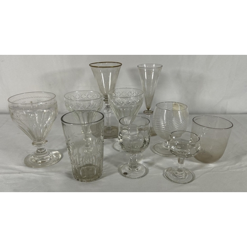 125 - A LARGE QUANTITY OF 19TH / 20TH CENTURY GLASS WARES, the lot including a glass lustre,  various deca... 