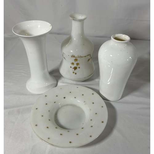 125 - A LARGE QUANTITY OF 19TH / 20TH CENTURY GLASS WARES, the lot including a glass lustre,  various deca... 