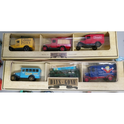 1221 - A Selection of Days Gone By Vans in presentation box and other play worn cars.