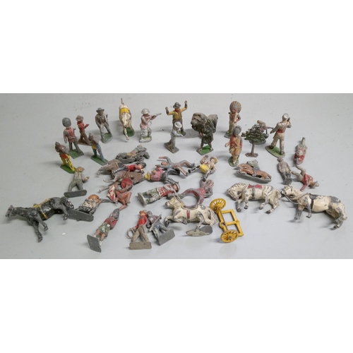 1227 - A Selection of Metal Soldiers and Horses.