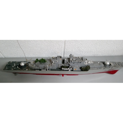 1231 - 2 Model Boats. 1 Life Boat with Remote. 1 Naval Boat with No Remote.