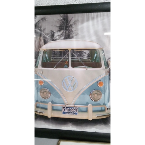 32 - A Selection of VW Pictures and VW Camper Lamp.