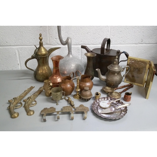 841 - A Selection of Brass and Copperware.