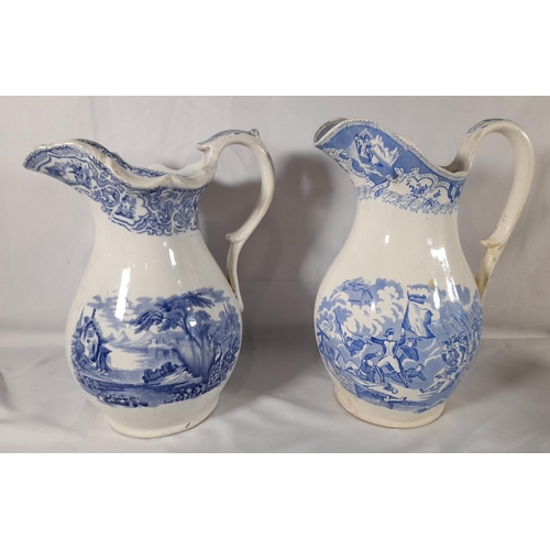 133 - A GROUP OF NINE VARIOUS CERAMIC JUGS, the lot includes a Mason's ironstone jug, a Clarice Cliff Newp... 