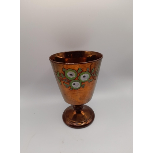 140 - A GROUP OF VICTORIAN LUSTRE WARE JUGS, BOWL AND GOBLET, along with a mocha ware mug and two handled ... 