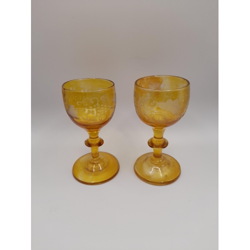 141 - A SET OF EIGHT 19TH CENTURY AMETHYST GLASS KNOPPED STEM GOBLETS, along with a mixed group of 19th ce... 