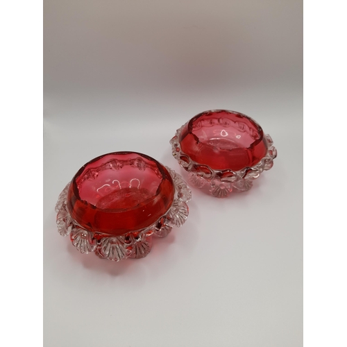 142 - A LARGE GROUP OF MAINLY 19TH CENTURY GLASS WARES, the lot includes cranberry glass jugs and salts, B... 