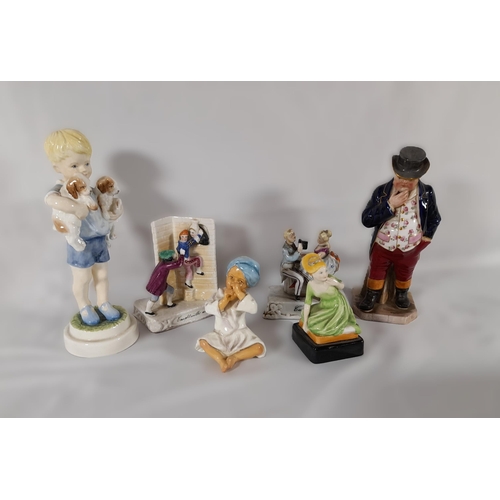 147 - A GROUP OF FOUR VARIOUS ROYAL WORCESTER FIGURINES, including 'Coquette' modelled by Phoebe Stabler a... 