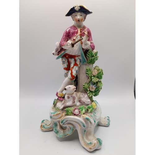 156 - A GROUP OF THIRTEEN LATE 18TH / EARLY 19TH CENTURY PORCELAIN FIGURES, including two figures with red... 