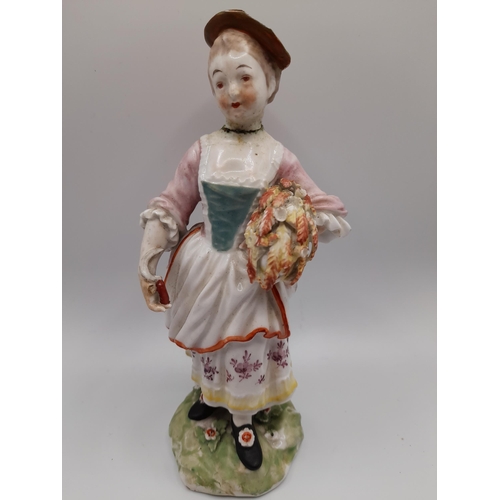 156 - A GROUP OF THIRTEEN LATE 18TH / EARLY 19TH CENTURY PORCELAIN FIGURES, including two figures with red... 