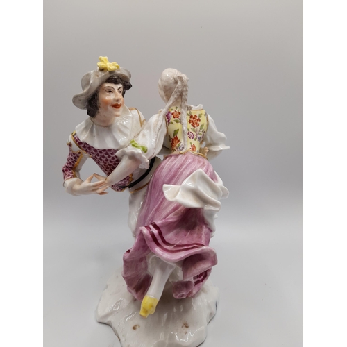 156 - A GROUP OF THIRTEEN LATE 18TH / EARLY 19TH CENTURY PORCELAIN FIGURES, including two figures with red... 