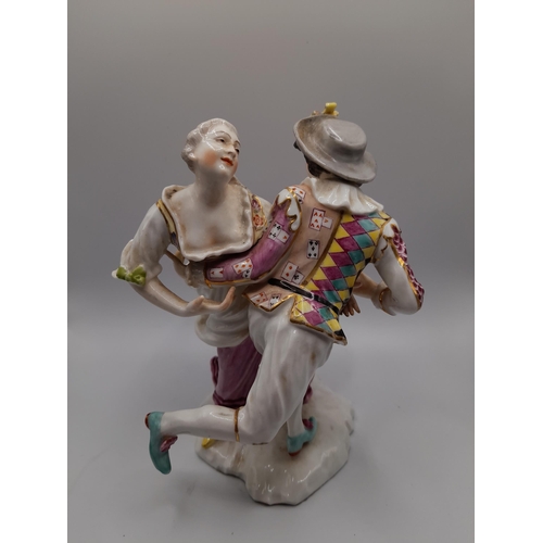 156 - A GROUP OF THIRTEEN LATE 18TH / EARLY 19TH CENTURY PORCELAIN FIGURES, including two figures with red... 