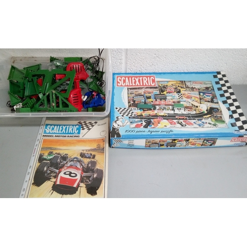 1238 - Scaletrix Puzzle, Vintage Scaletrix Model, Motor Racing 10th Edition and Vintage Accessories.