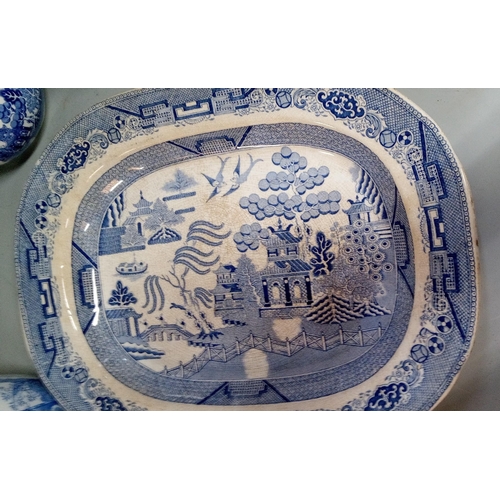 250D - A Quantity of Blue and White China including Meat Charger etc.