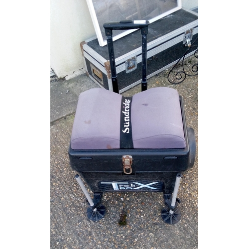 397 - A Sunridge Fishing Seat Box Trolley.