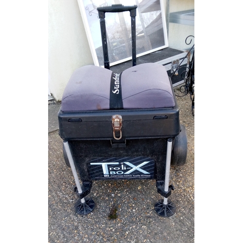 397 - A Sunridge Fishing Seat Box Trolley.