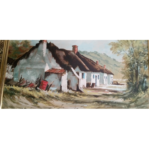 818 - An Oil on Board of Zimbabwe Cottages by Anne Darwell. 82 x 58cm.