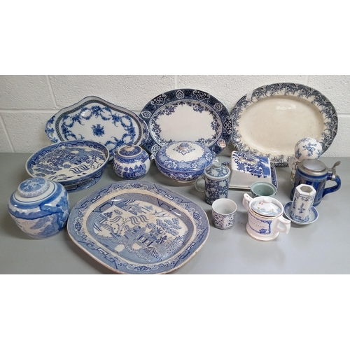 250D - A Quantity of Blue and White China including Meat Charger etc.