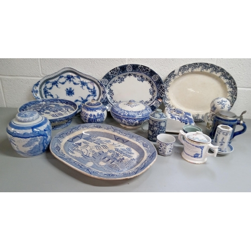 250D - A Quantity of Blue and White China including Meat Charger etc.