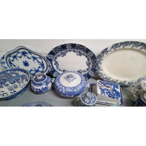 250D - A Quantity of Blue and White China including Meat Charger etc.