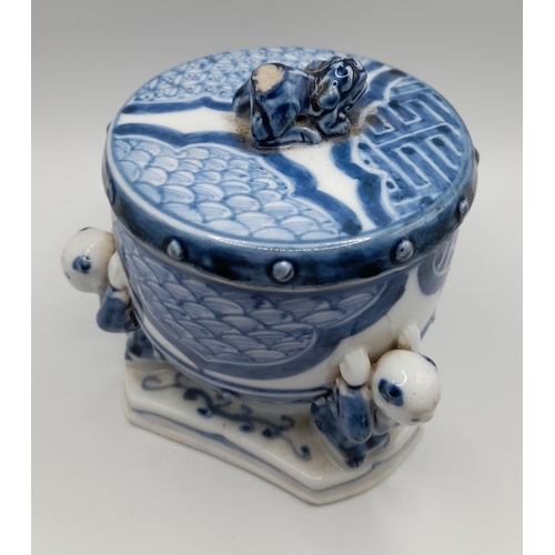 166 - A CHINESE BLUE & WHITE MEIPING VASE, the sides decorated with scaly dragons amongst clouds, with apo... 