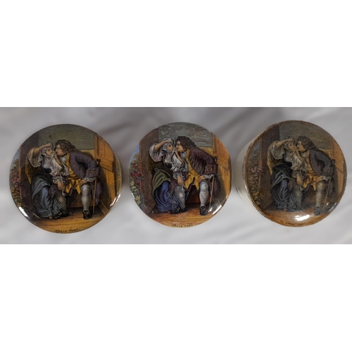 173 - A GROUP OF TEN 19TH CENTURY PRATTWARE POT LIDS AND ASSOCIATED BASES, various designs including two m... 