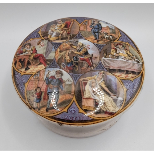 176 - A GROUP OF TWENTY 19TH CENTURY PRATTWARE POT LIDS, eight with associated bases, including an unusual... 