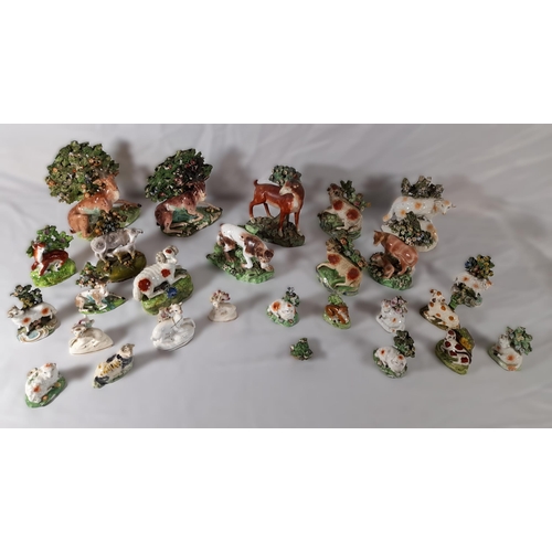 180 - A GROUP OF ENGLISH 18TH & 19TH CENTURY BOCAGE MODELS, probably a mixture of Staffordshire and Derby ... 