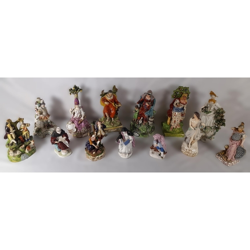 181 - A GROUP OF ENGLISH & CONTINENTAL LATE 18TH / EARLY 19TH CENTURY FIGURINES, including a Walton Pearlw... 