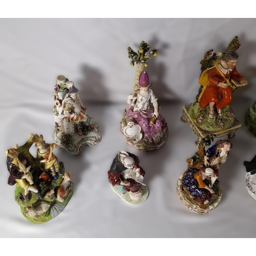 181 - A GROUP OF ENGLISH & CONTINENTAL LATE 18TH / EARLY 19TH CENTURY FIGURINES, including a Walton Pearlw... 