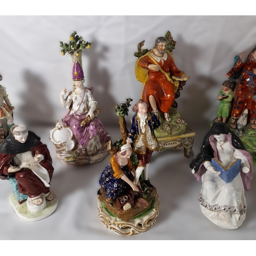 181 - A GROUP OF ENGLISH & CONTINENTAL LATE 18TH / EARLY 19TH CENTURY FIGURINES, including a Walton Pearlw... 