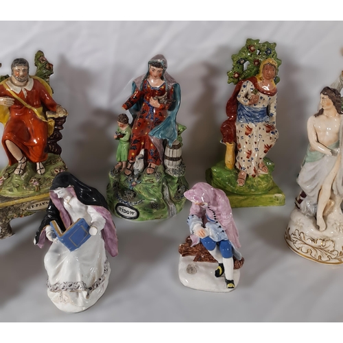 181 - A GROUP OF ENGLISH & CONTINENTAL LATE 18TH / EARLY 19TH CENTURY FIGURINES, including a Walton Pearlw... 