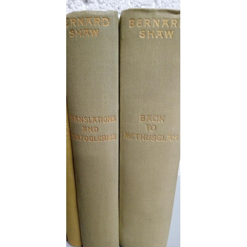 1192 - 9 Bernard Shaw Books by Constable and Co Including Back to Methuselah, Translations and Tom Foderges... 